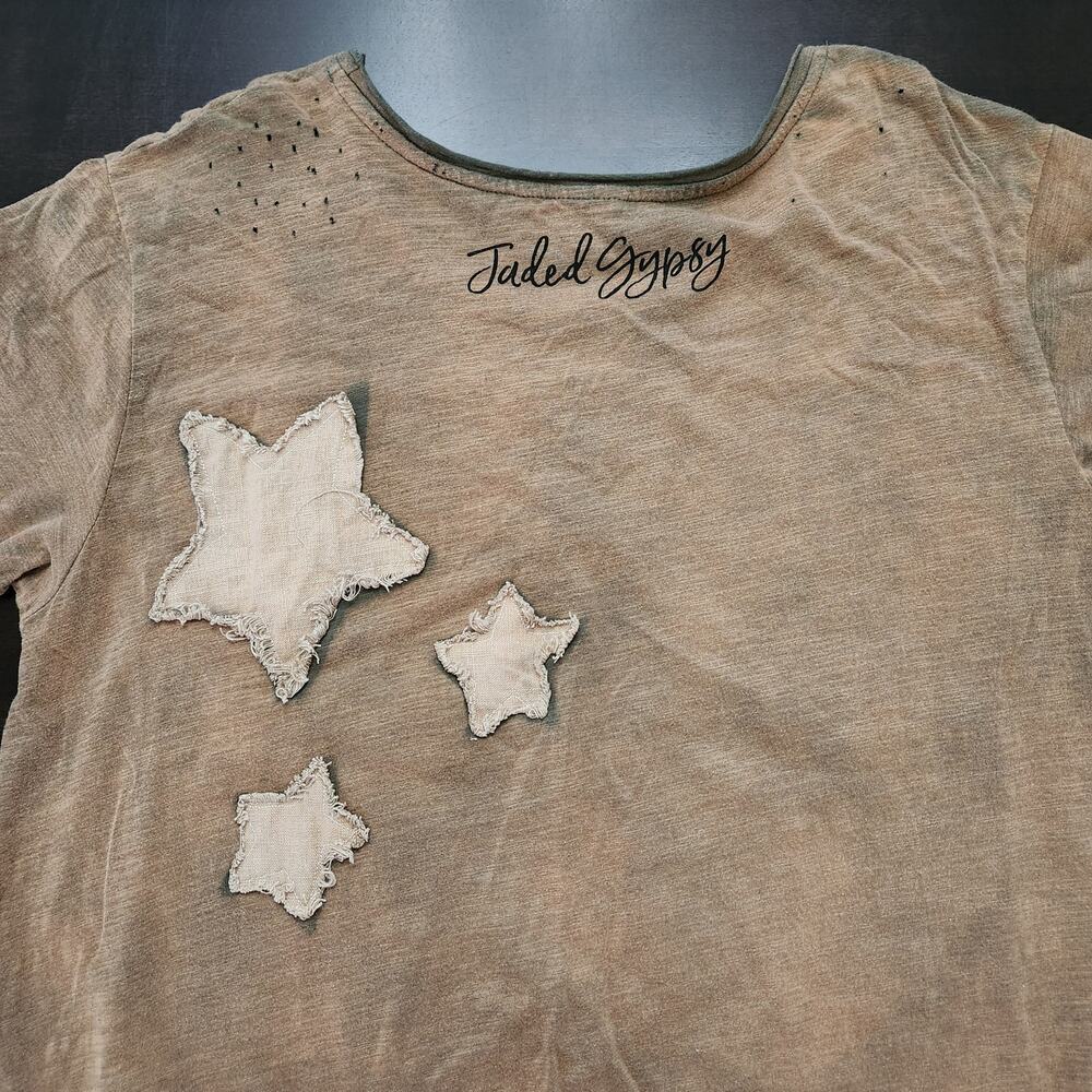 Relaxed Star Appliqué Maxi Dress in Dusty Peach - Picture 5 of 5